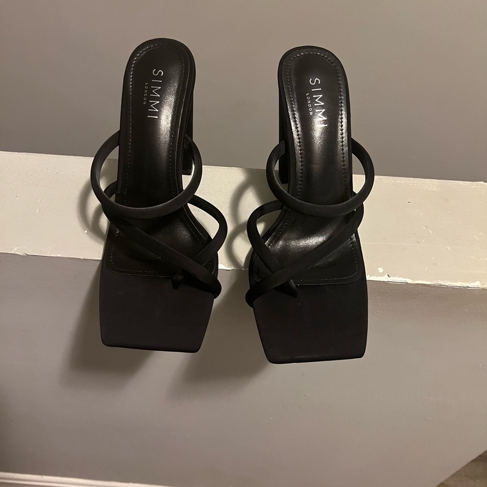 Black Strappy Heeled Sandals